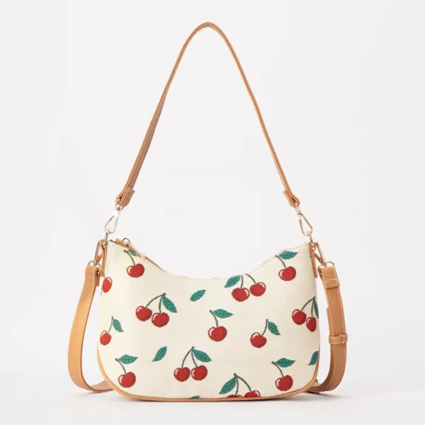 Τσάντα Ώμου Baguette - Cherry Cream - MOON-CHERRY-CREAM