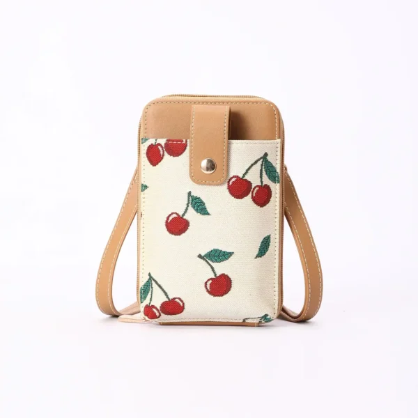 Τσάντα Κινητού Χιαστί - Cherry Cream - PHONE-CHERRY-CREAM